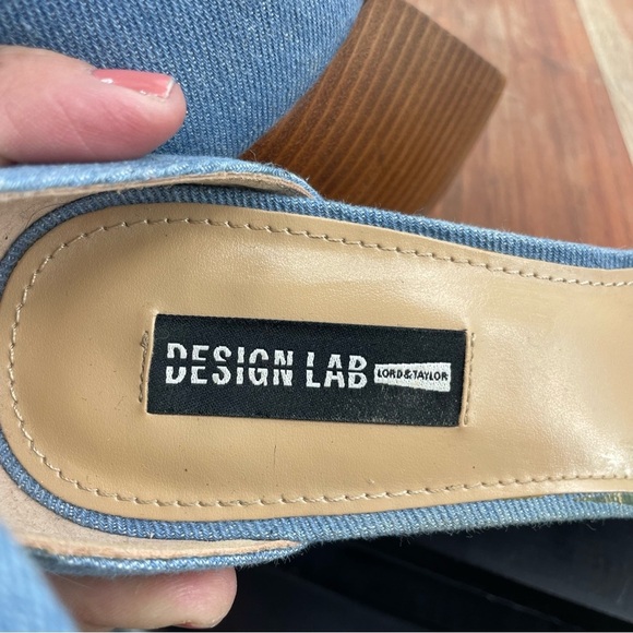 Design Lab Oni Bow Ankle Strap heel Sandals Denim, 10 blue - Picture 8 of 10